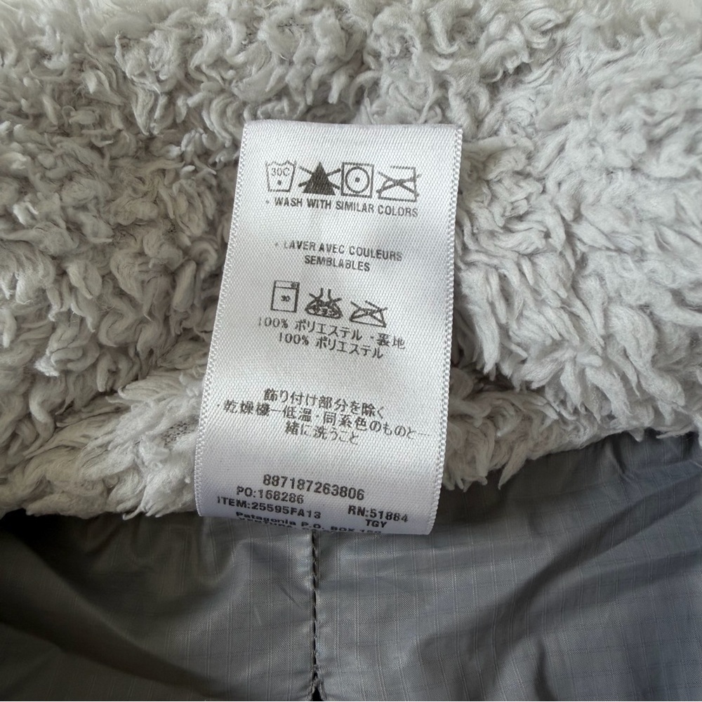 Patagonia Los Gatos Full Zip Jacket Sherpa Gray Fur Fuzzy Sherpa Size M - Picture 12 of 12